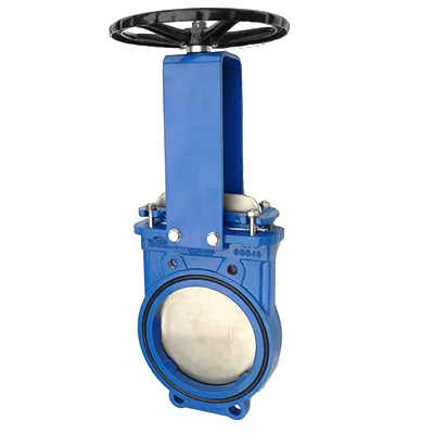 Межфланцевая шиберная задвижка Benarmo Ду100 Ру10 двухсторонняя ножевая со штурвалом