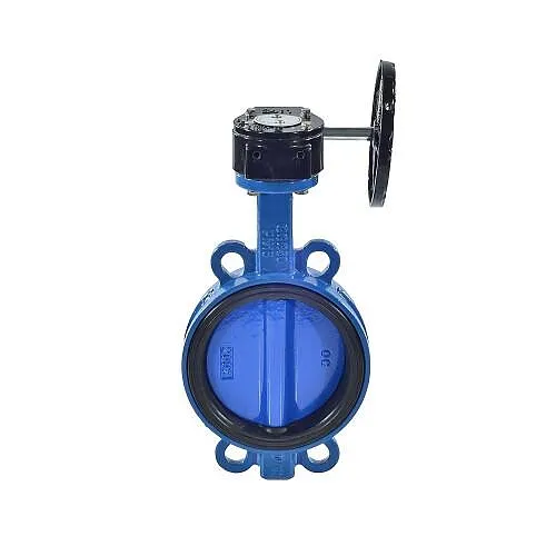 Затвор дисковый поворотный Benarmo Ду150 Ру16 межфланцевый с редуктором (диск чугун)