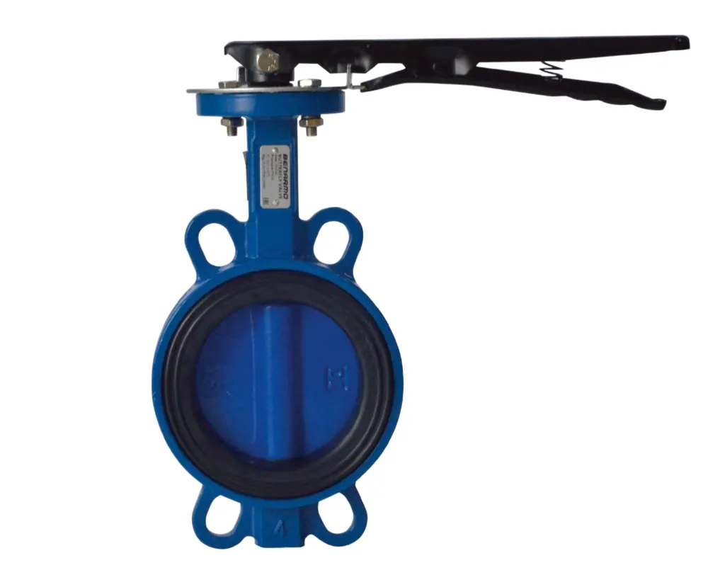 Затвор дисковый поворотный Benarmo Ду100 Ру16 межфланцевый с рукояткой (диск чугун)