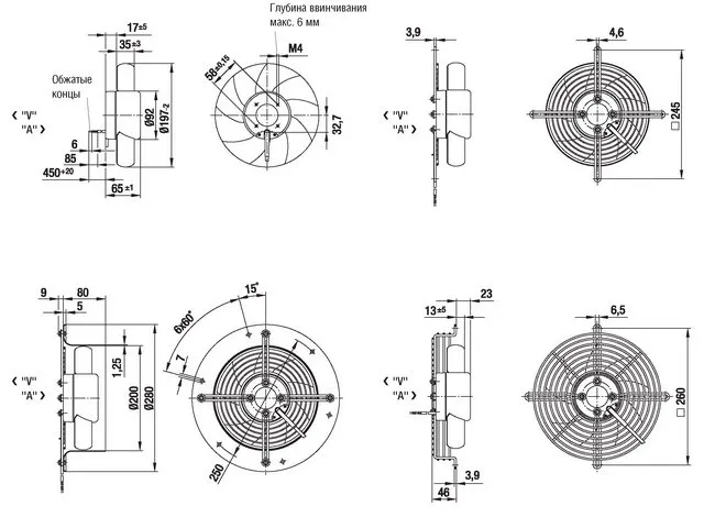 Габаритные размеры A1G200-AH01-52