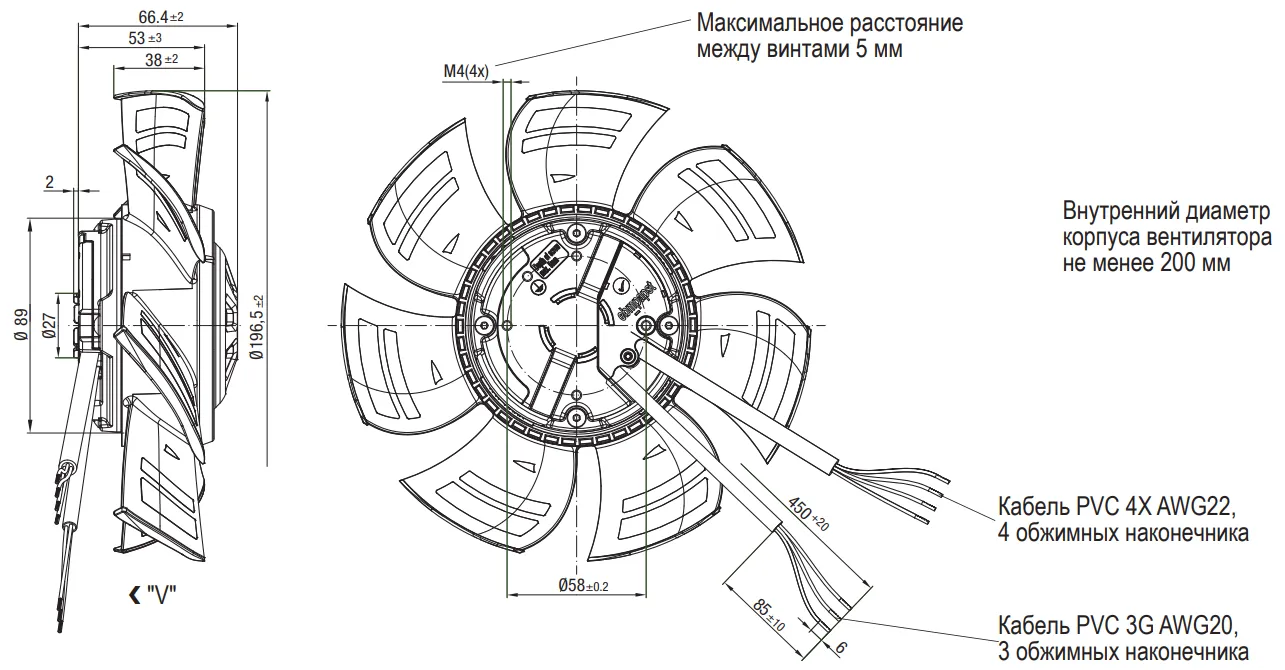 Габаритные размеры A3G200-AD01-03