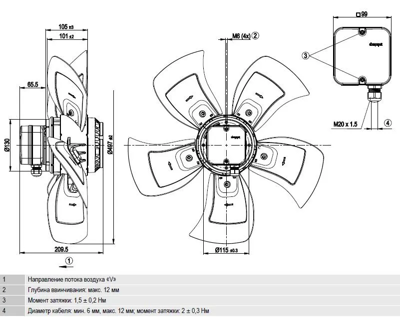 Габаритные размеры A4D500-AD03-01