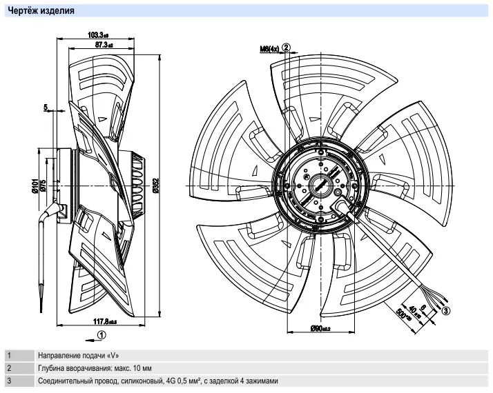 Габаритные размеры A4E350-AO02-13