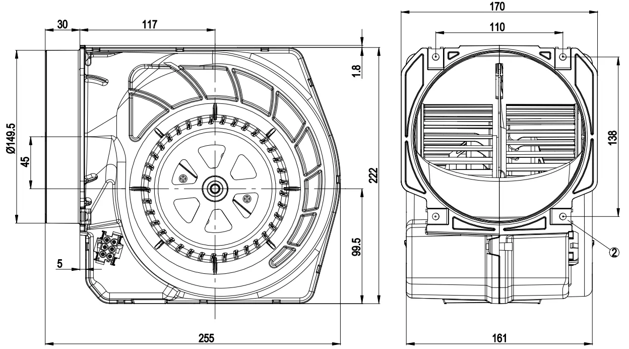 Габаритные размеры D2E146-KB27-01