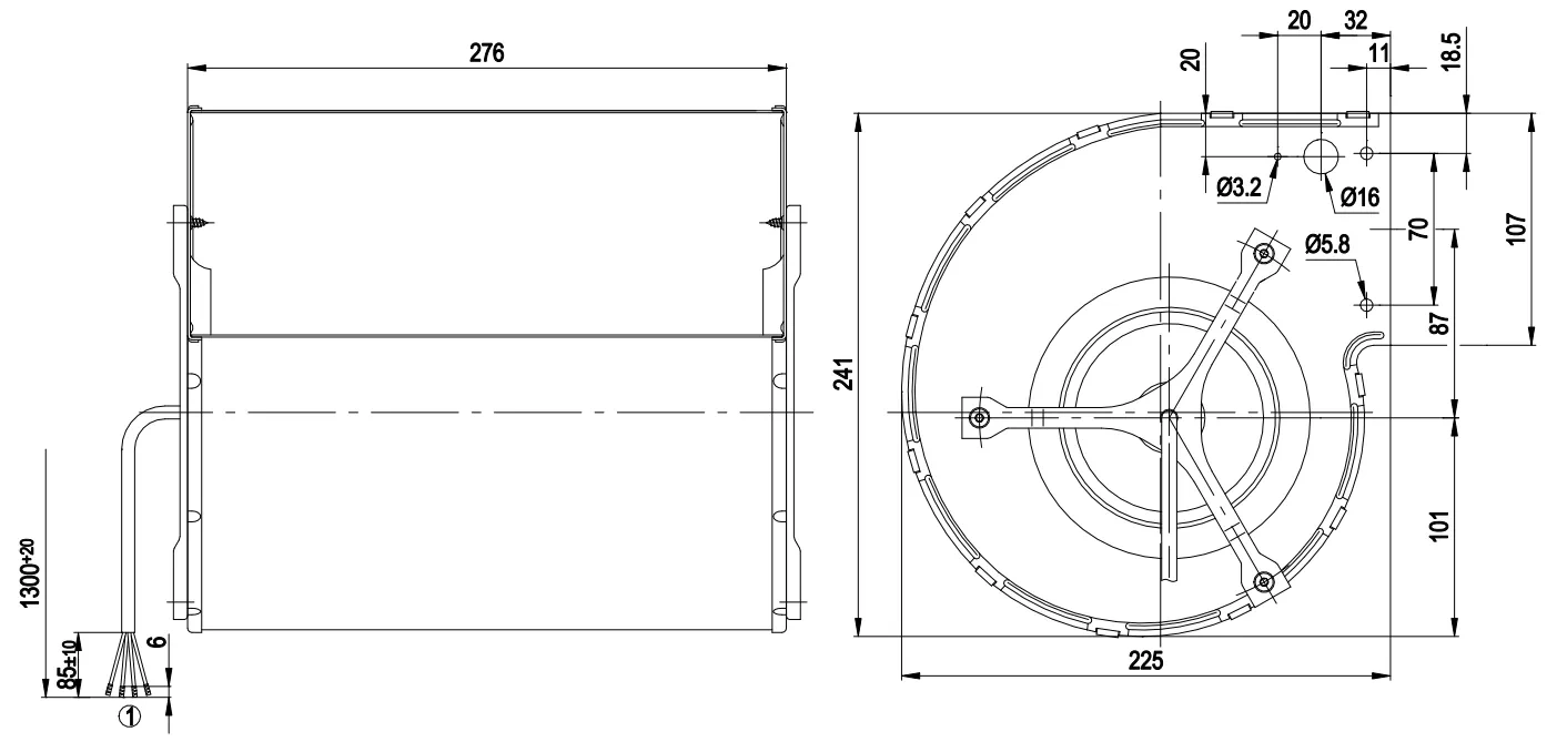 Габаритные размеры D2E160-AB01-21