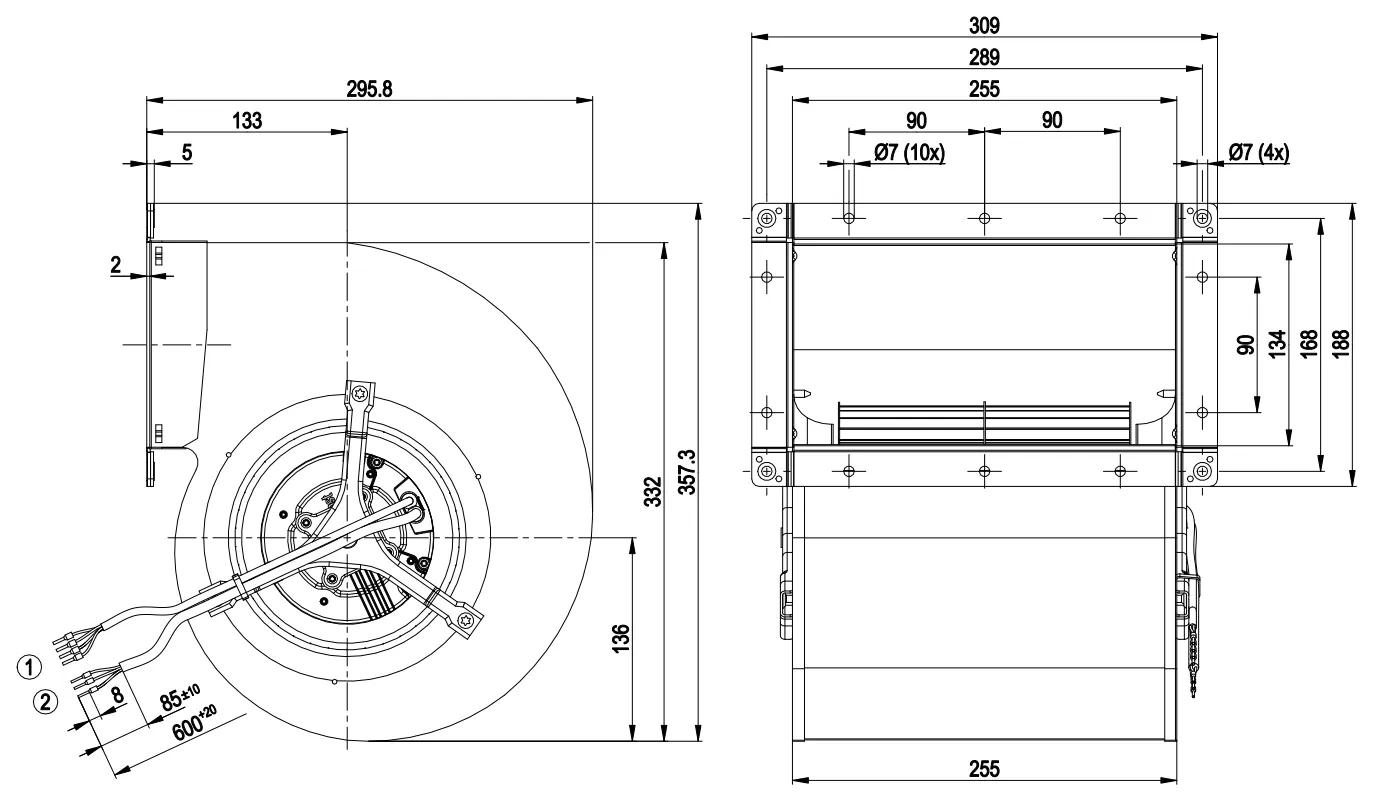 Габаритные размеры D3G180-AB62-01