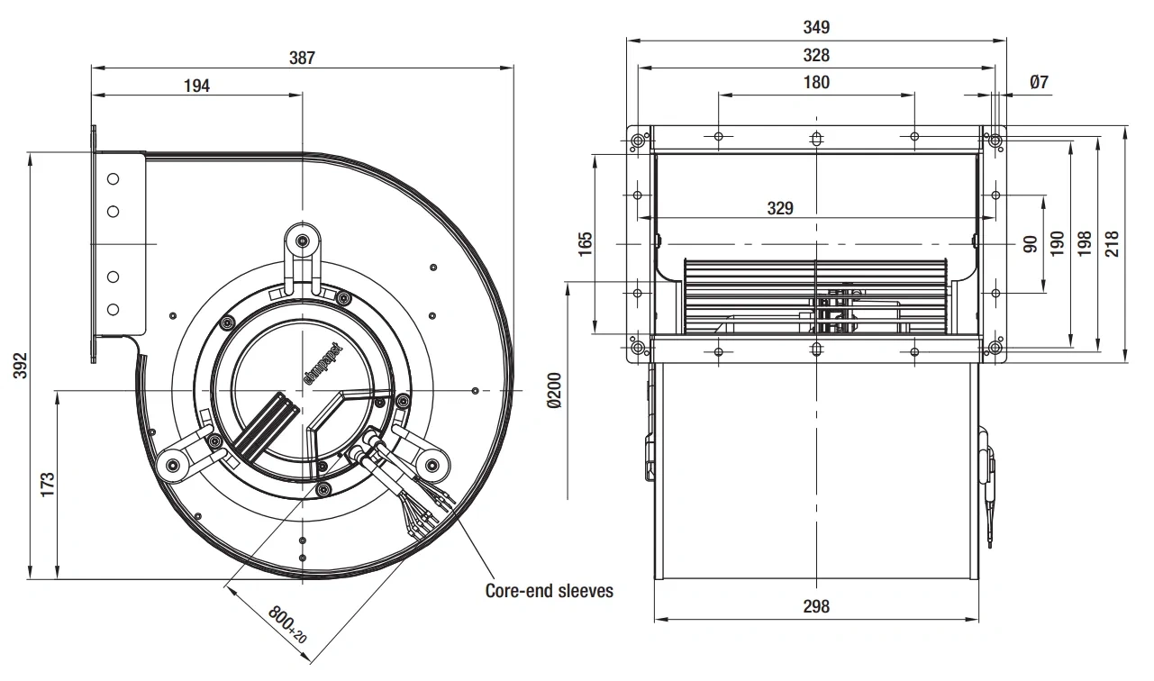 Габаритные размеры D3G250-EE51-11