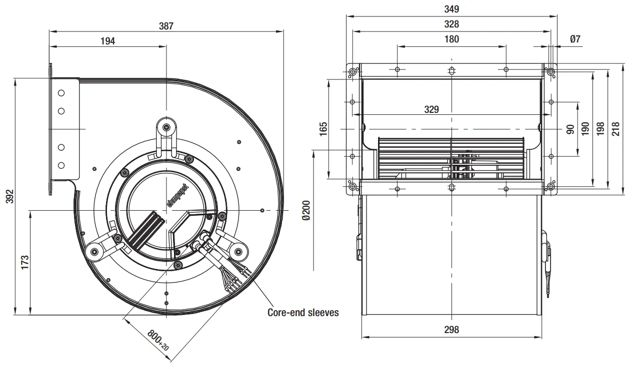 Габаритные размеры D3G250-EF41-01
