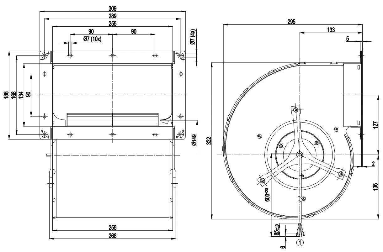 Габаритные размеры D4E180-BA02-02