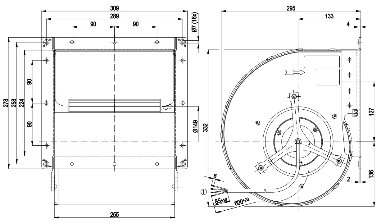 Габаритные размеры D4E200-CA02-02