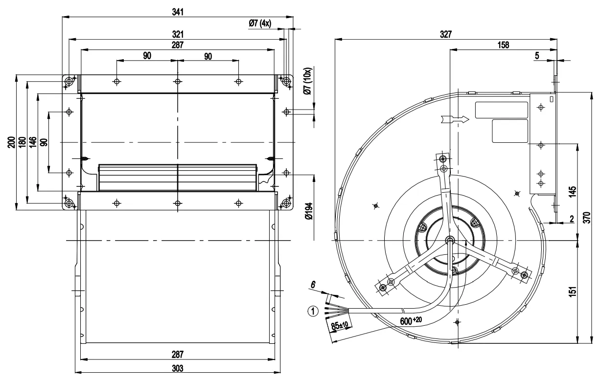 Габаритные размеры D4E225-BC01-02