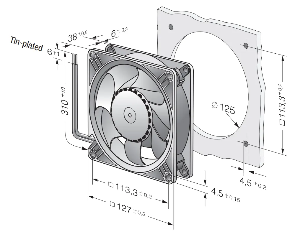 Габаритные размеры DV5214-2HP