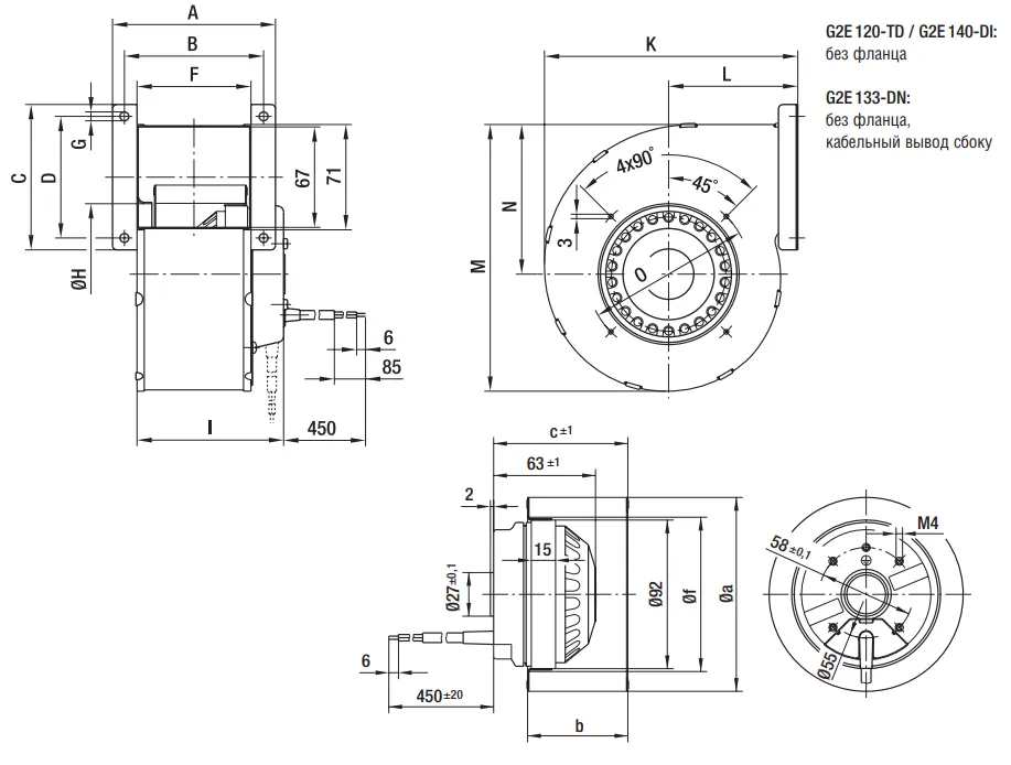 Габаритные размеры G2E120-CR21-01