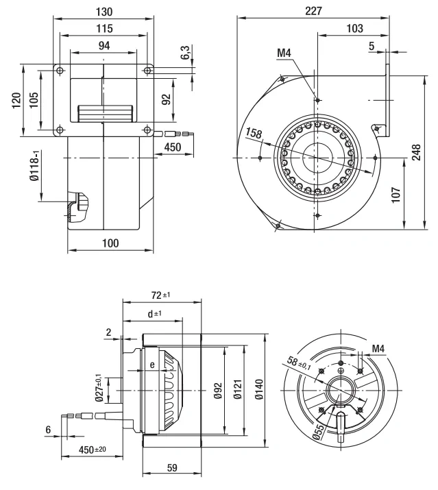 Габаритные размеры G2E140-AL40-01