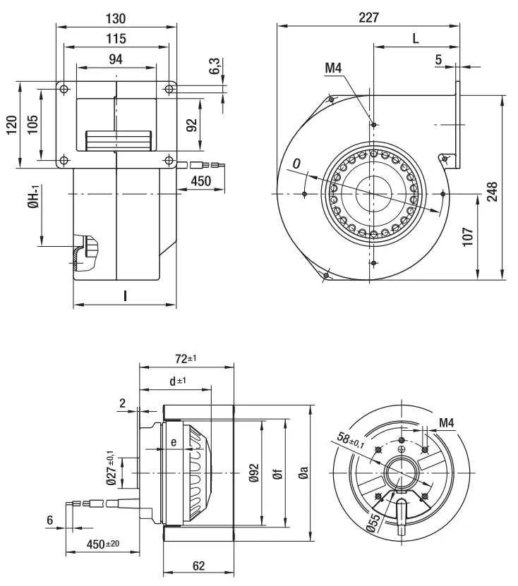 Габаритные размеры G2E160-AY47-01