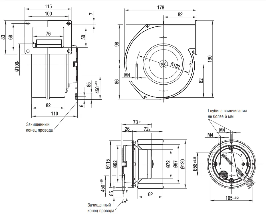 Габаритные размеры G3G120-BB03-02