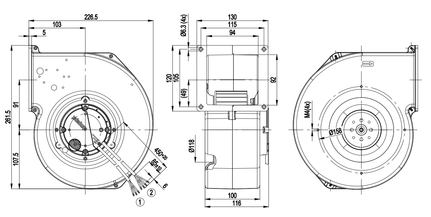 Габаритные размеры G3G140-AV03-02