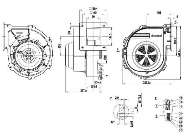 Габаритные размеры G3G200-GN18-01
