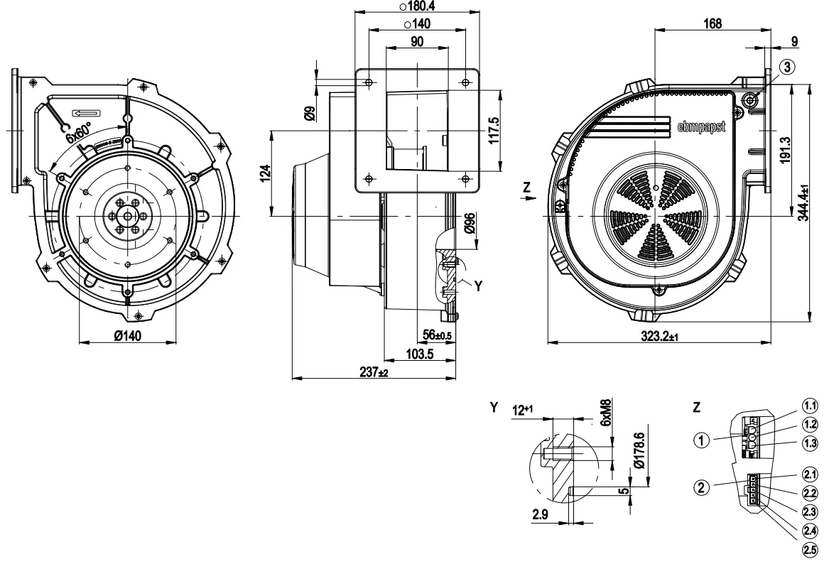 Габаритные размеры G3G200-GN18-20