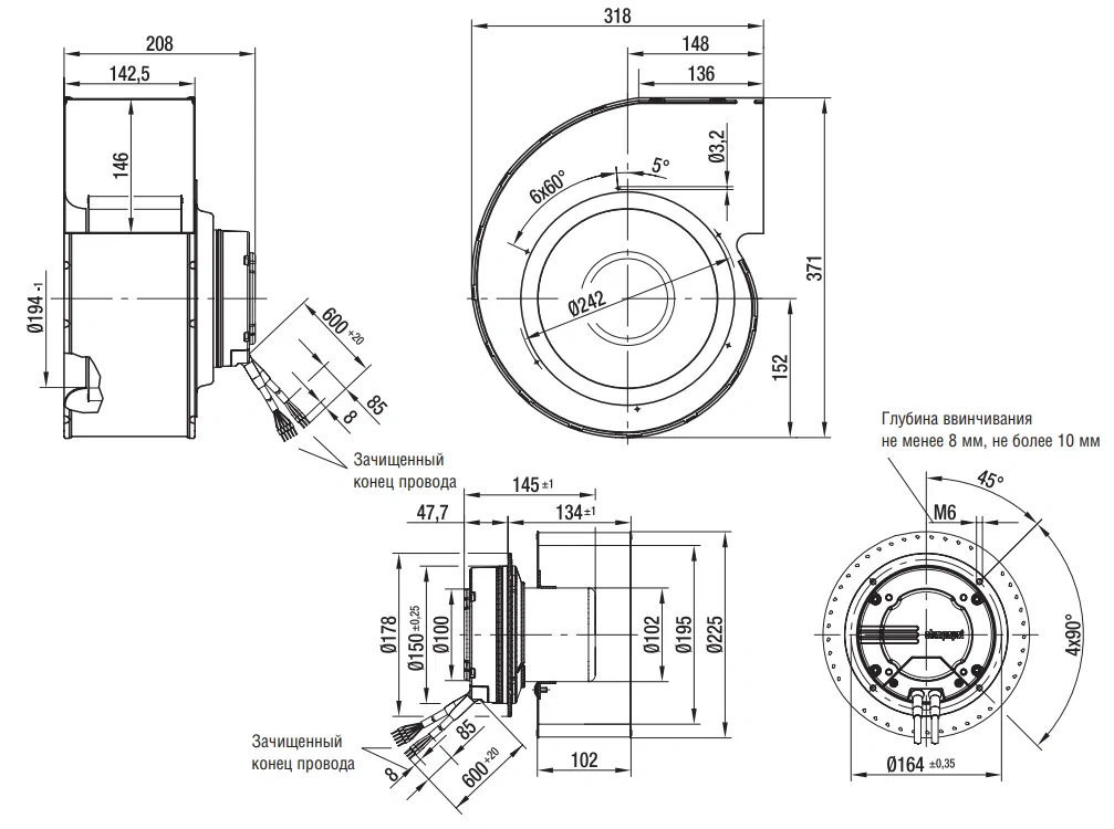Габаритные размеры G3G225-AD29-71