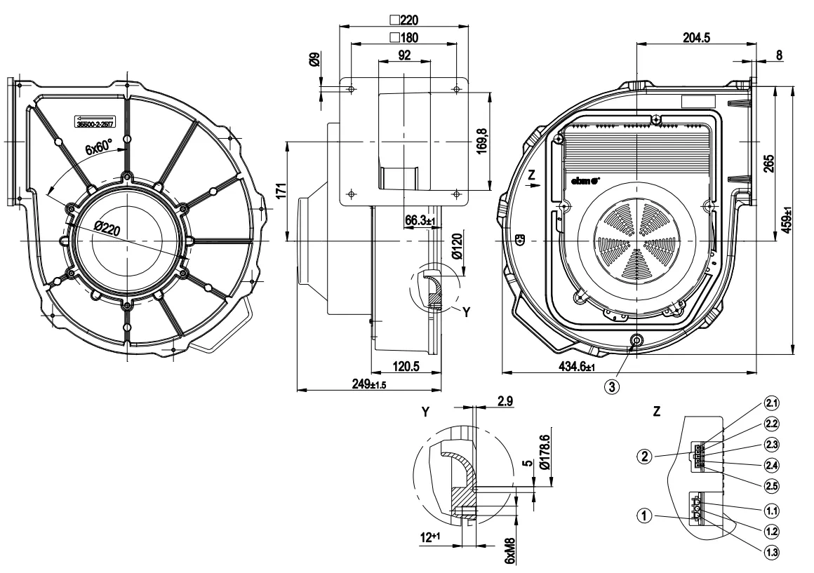 Габаритные размеры G3G250-GN39-01