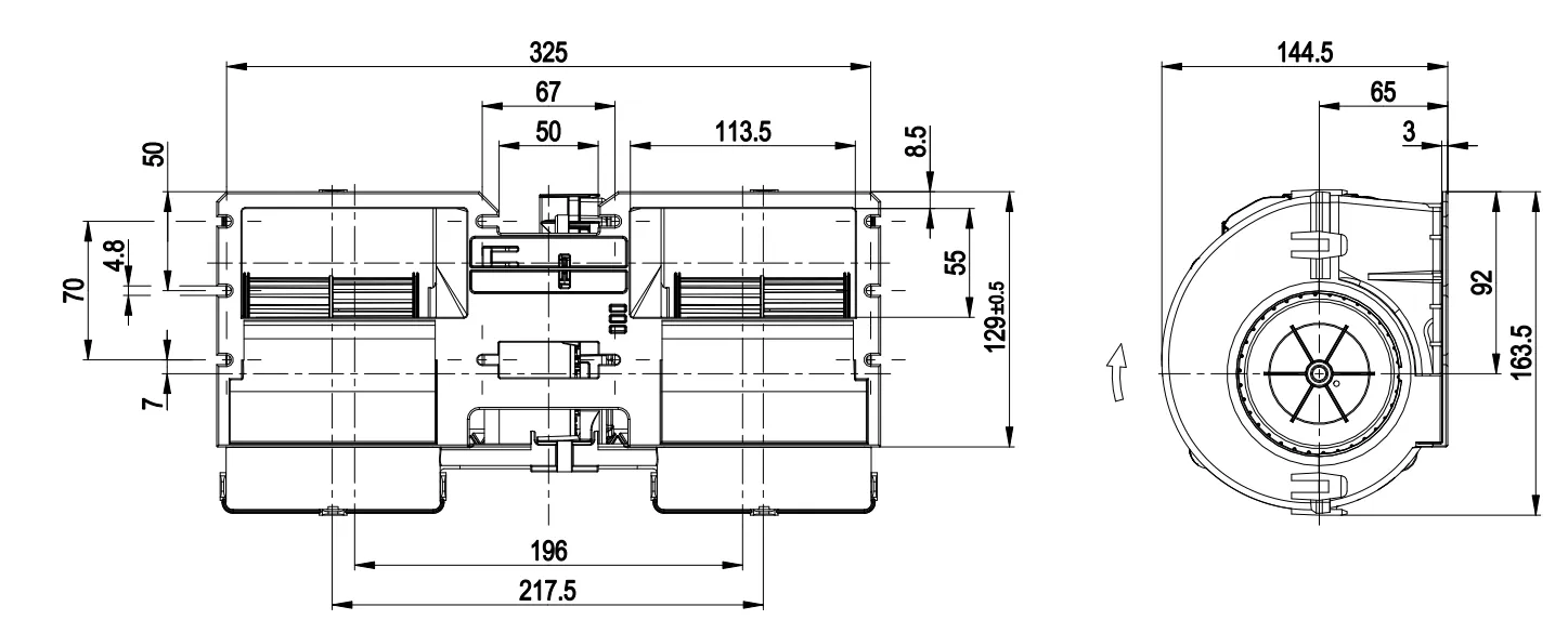 Габаритные размеры K3G097-BK34-43