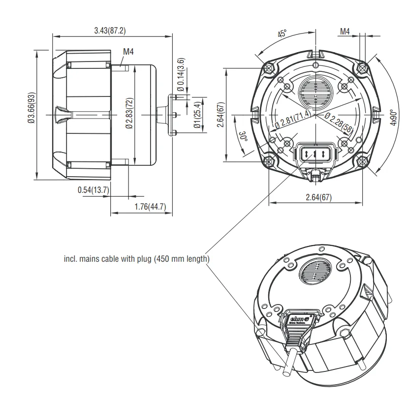 Габаритные размеры M1G055-BD87-17