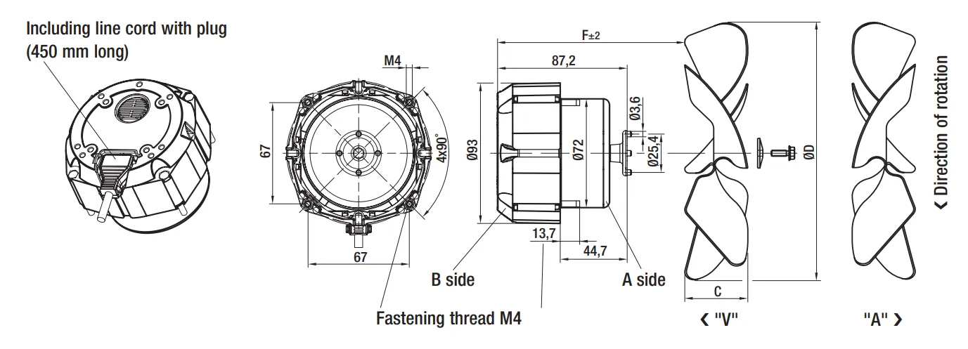 Габаритные размеры M1G055-BD95-16