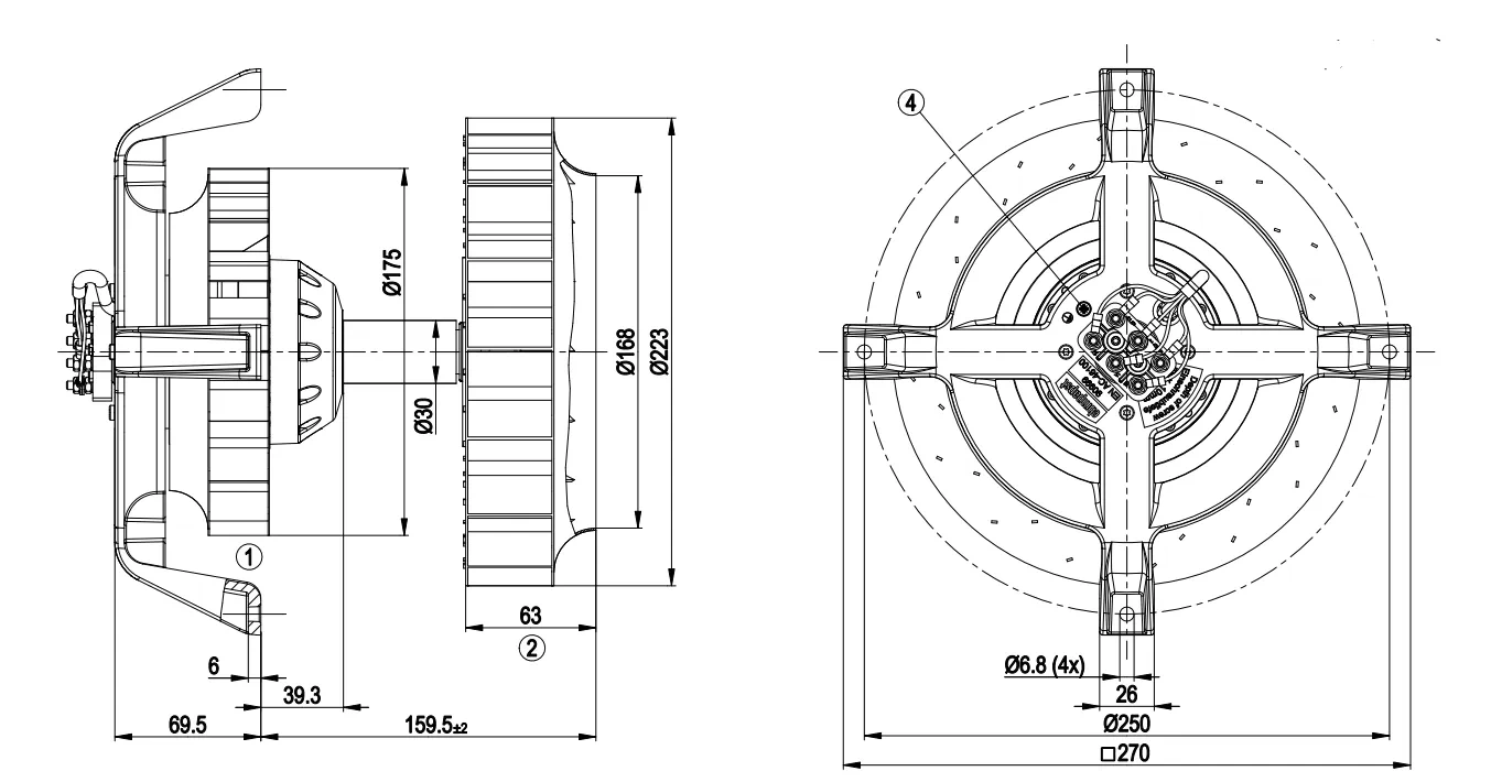 Габаритные размеры R2D225-AG02-10