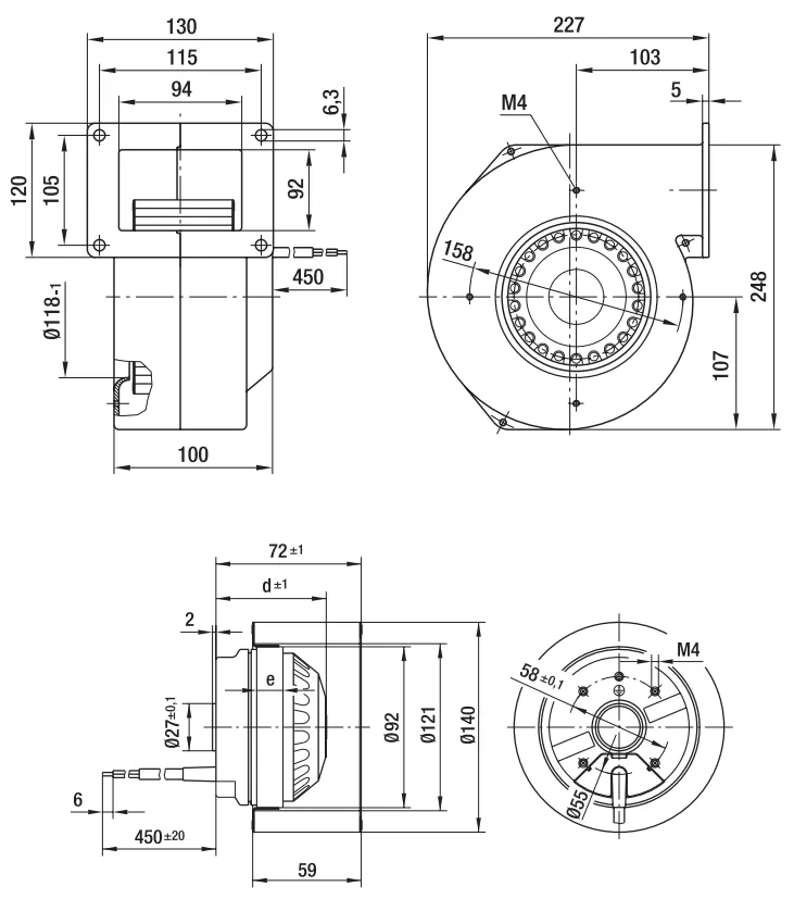 Габаритные размеры R2E140-AE77-05