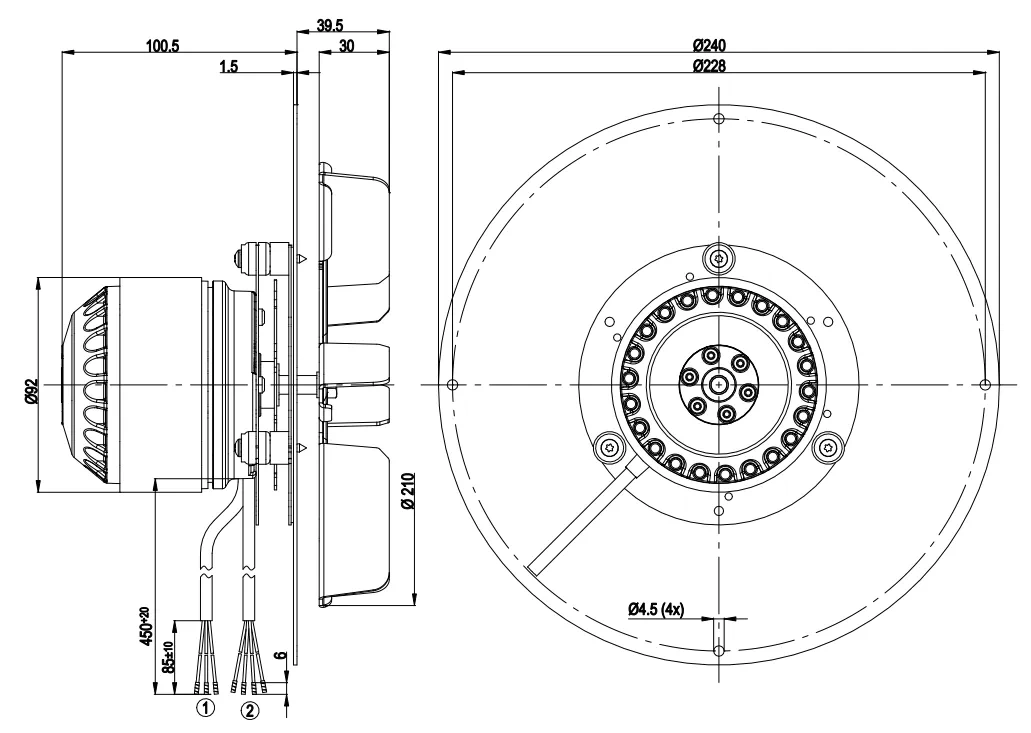 Габаритные размеры R2E210-AB34-01