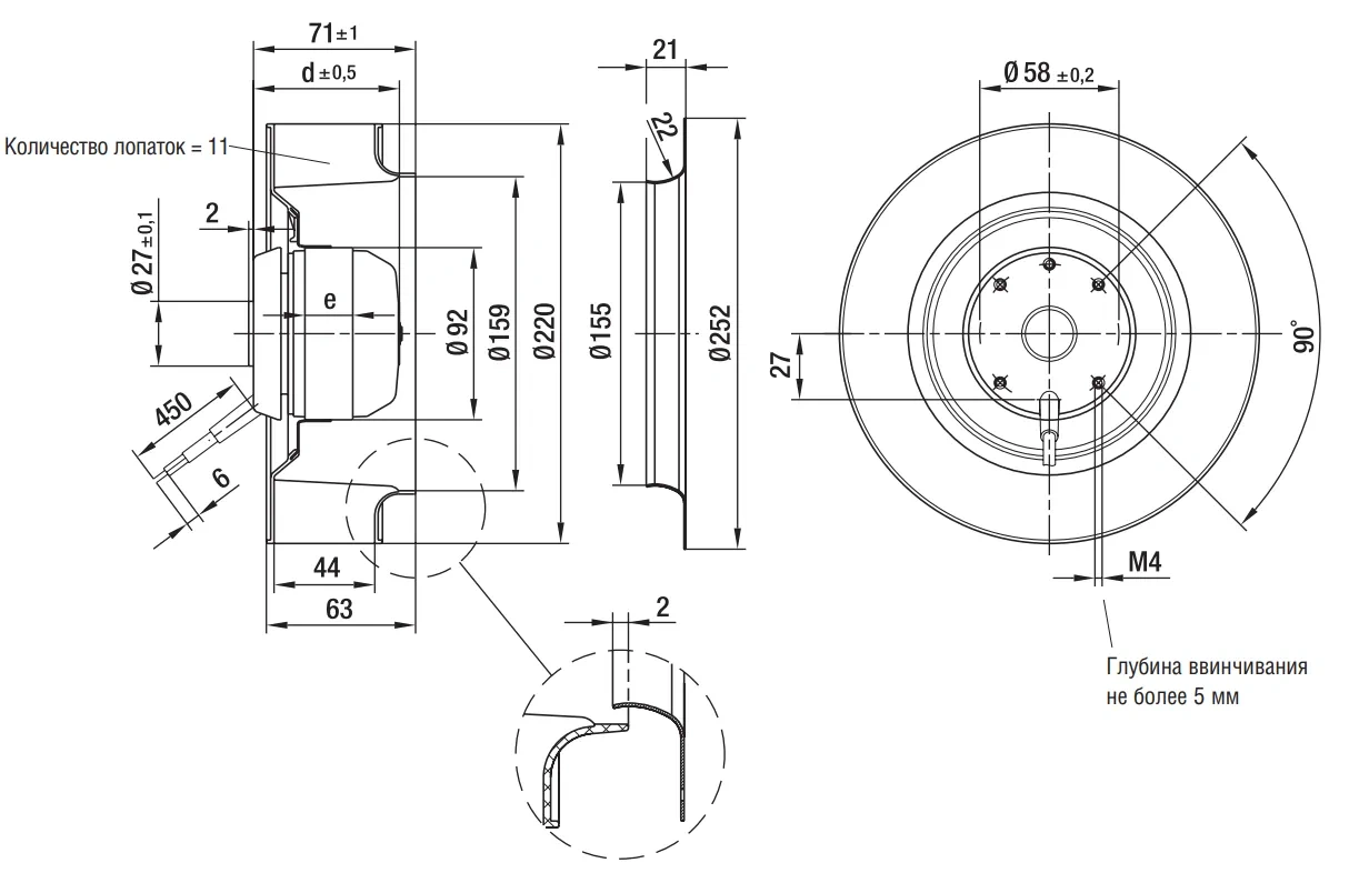 Габаритные размеры R2E220-AB06-84