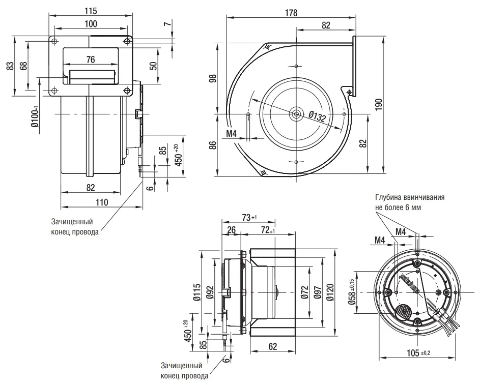 Габаритные размеры R3G120-AB13-02