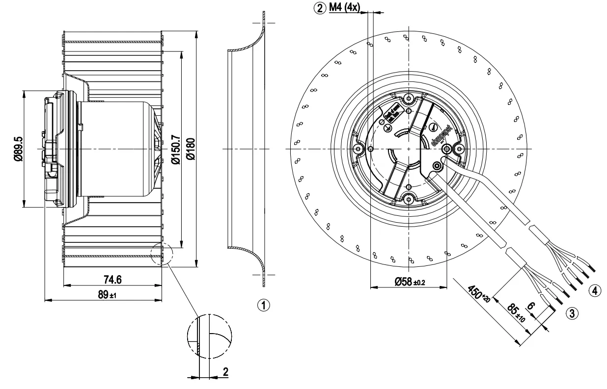 Габаритные размеры R3G180-AR01-01