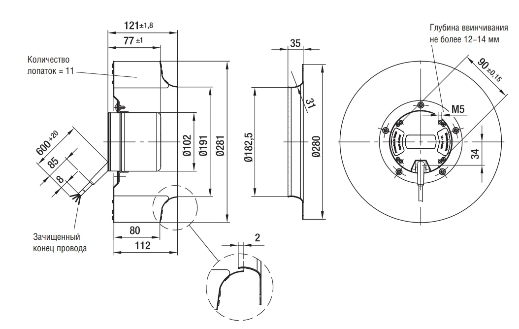 Габаритные размеры R3G280-AC66-30