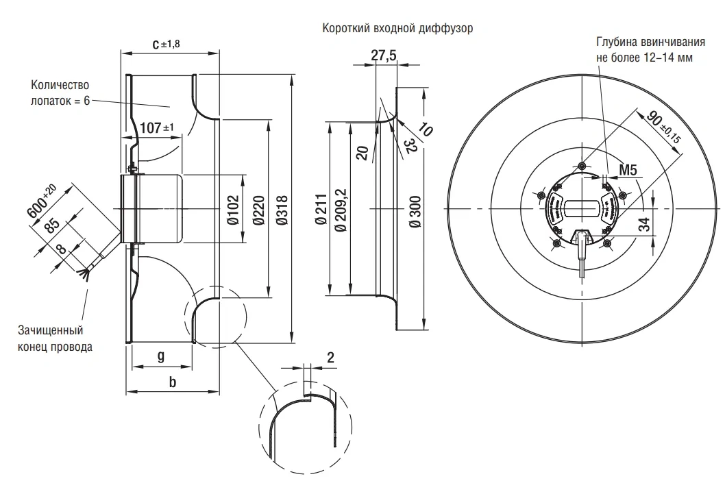 Габаритные размеры R3G310-AN12-30