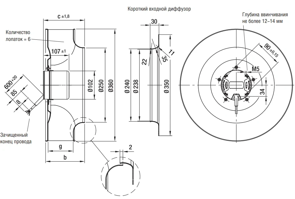 Габаритные размеры R3G355-AM36-81
