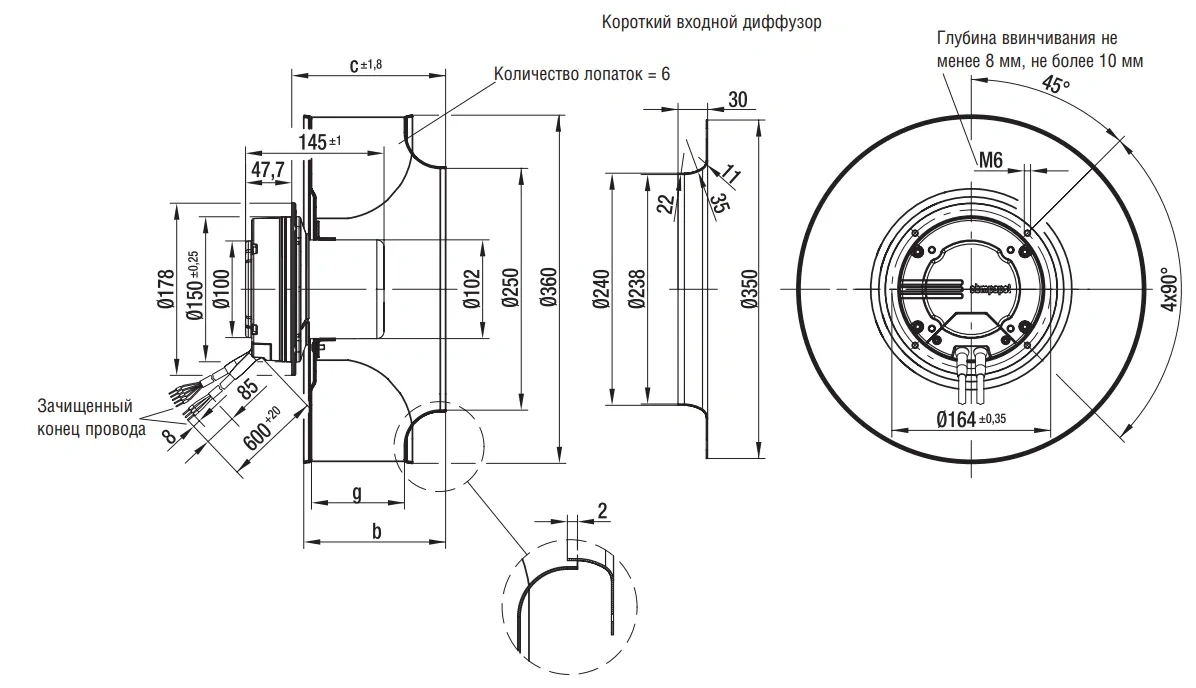Габаритные размеры R3G355-AN37-81