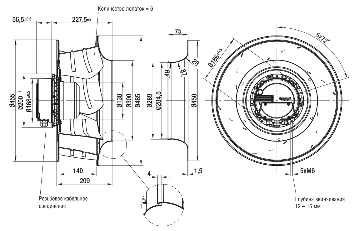 Габаритные размеры R3G450-AG33-01