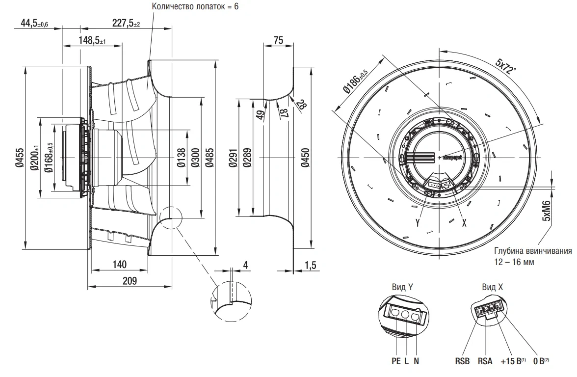 Габаритные размеры R3G450-AO51-01