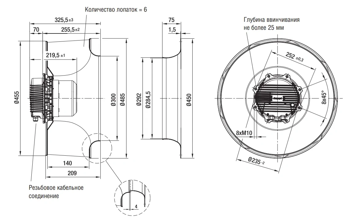 Габаритные размеры R3G450-AT09-03