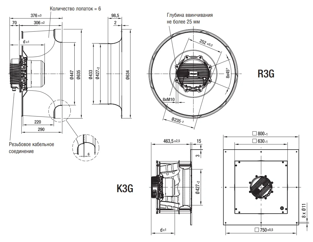Габаритные размеры R3G630-AA12-13