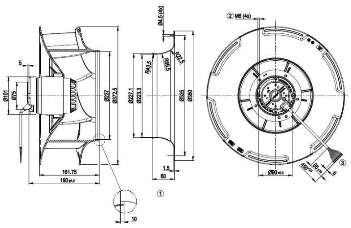 Габаритные размеры R4D355-RB10-01