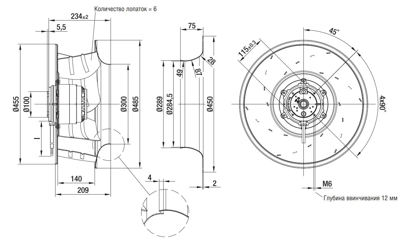 Габаритные размеры R4D450-AK01-01