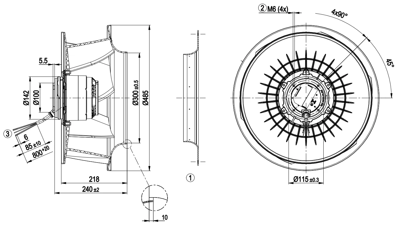 Габаритные размеры R4D450-RH01-01