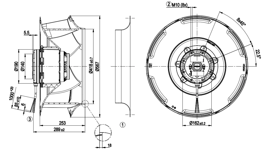 Габаритные размеры R4D560-RB03-01