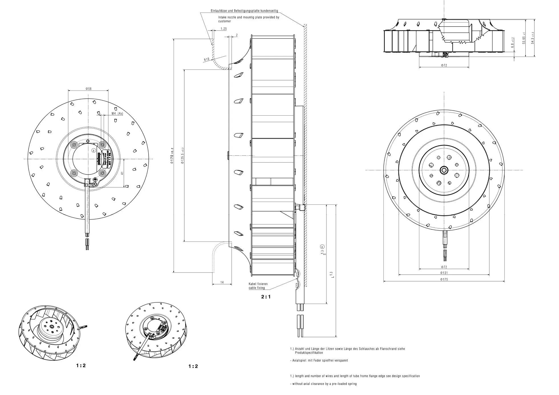 Габаритные размеры REF175-3018-2TDP
