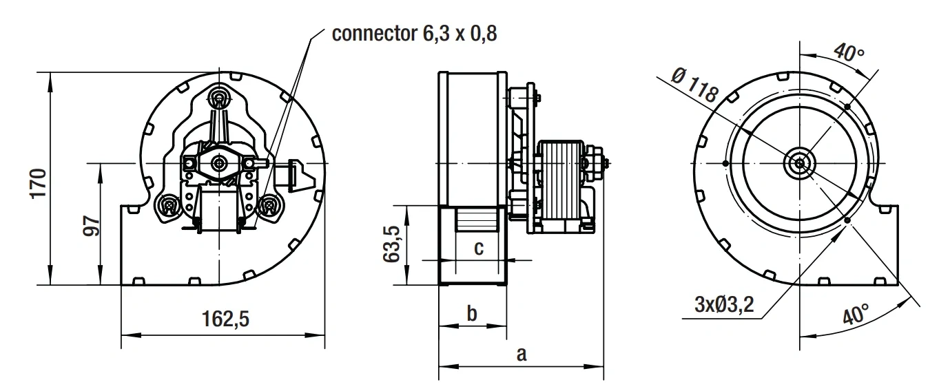 Габаритные размеры RLA97-4200-3030LH