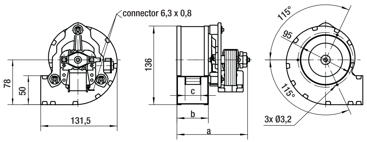 Габаритные размеры RLD85-3400-3025LH