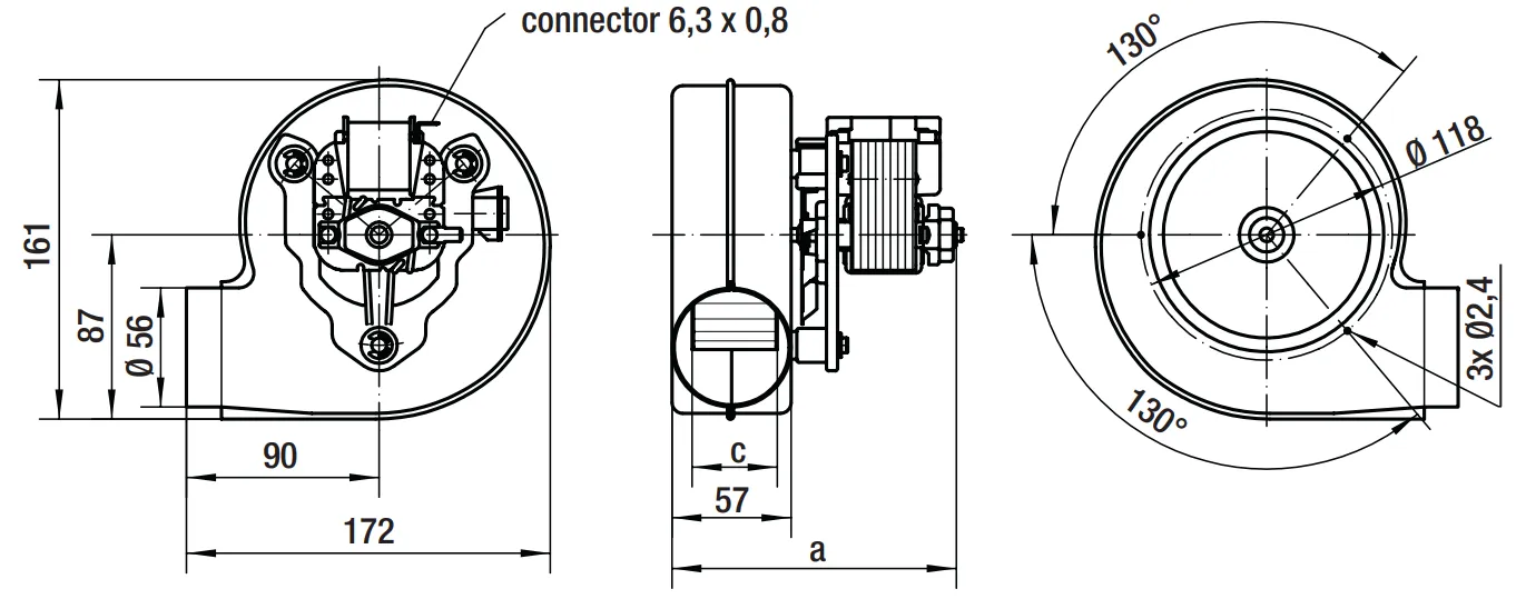 Габаритные размеры RLG108-0042-3030LH